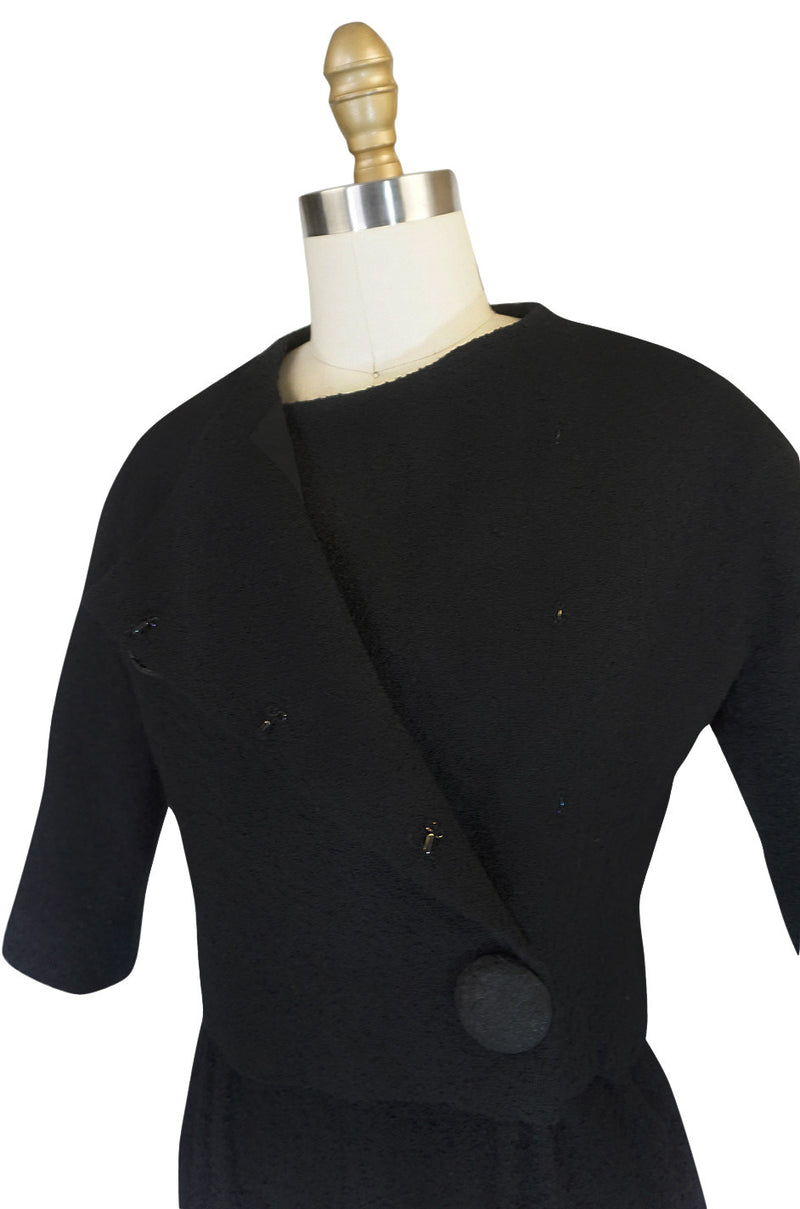 c1957 Black Cristobal Balenciaga Haute Couture Suit