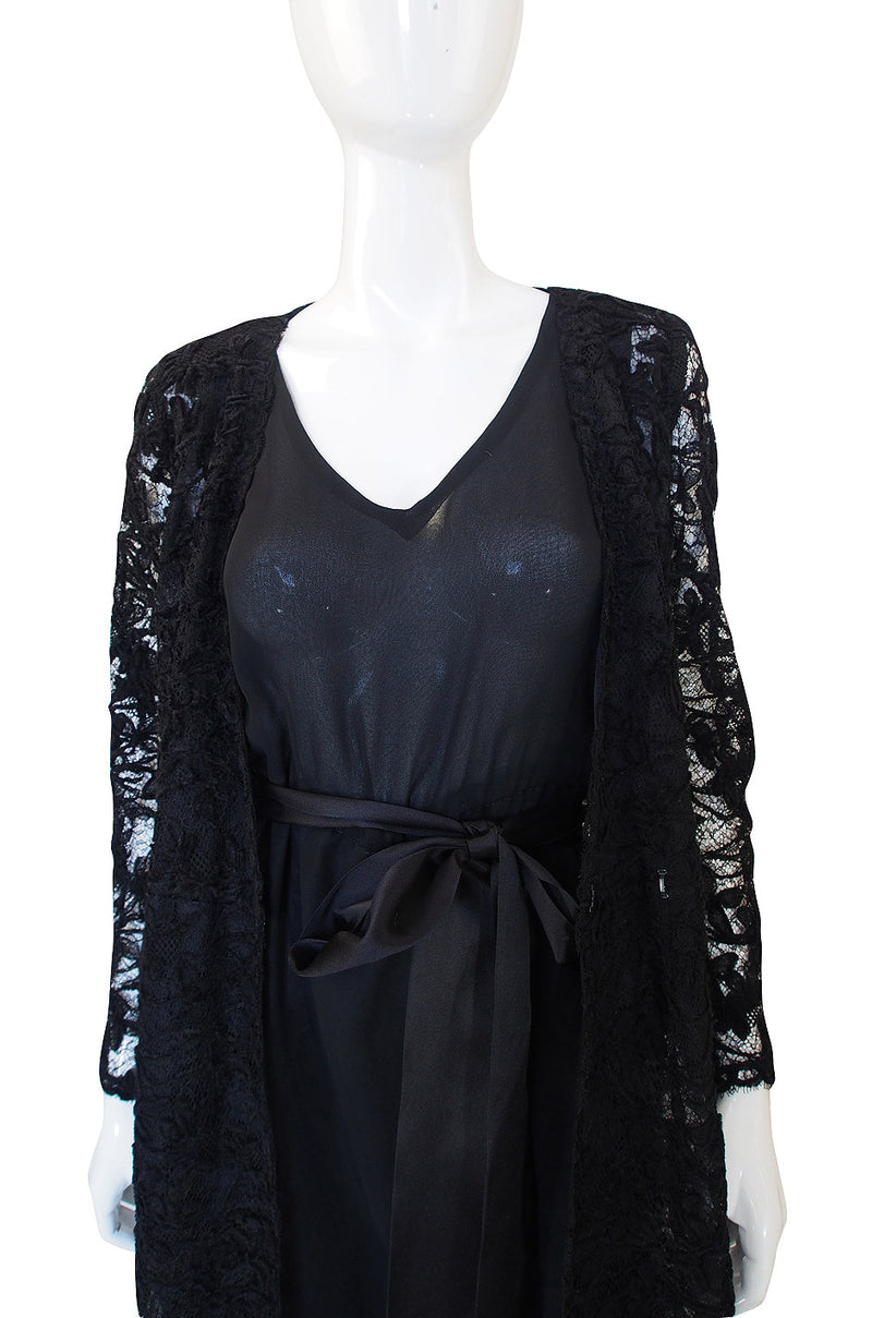 1970s Givenchy Silk Dress & Lace Overlay