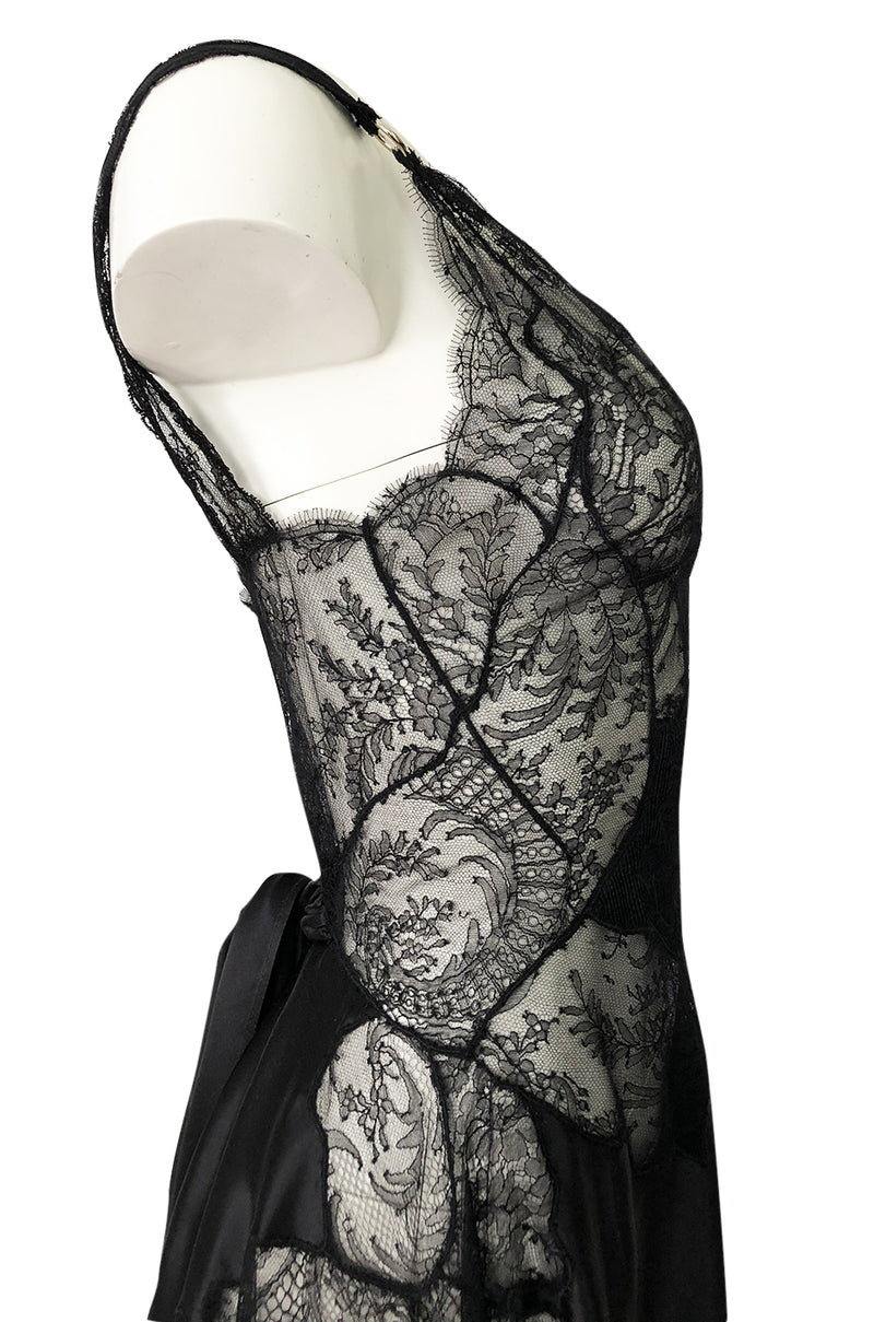 Pre-Fall 2015 Ricardo Tisci for Givenchy Black Silk Satin & Lace Dress