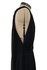 Cruise 2020 Christian Dior by Maria Grazia Chiuri Black Cape Back Jersey Dress