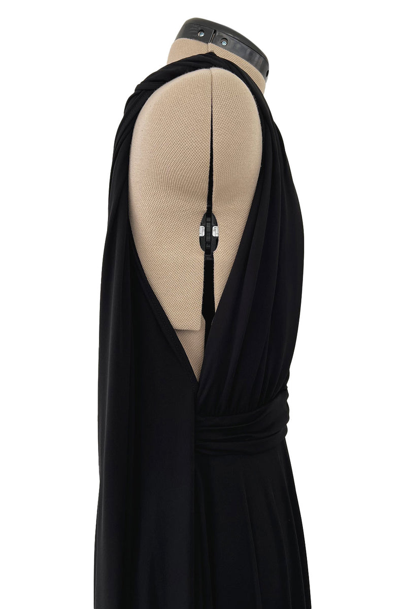 Cruise 2020 Christian Dior by Maria Grazia Chiuri Black Cape Back Jersey Dress