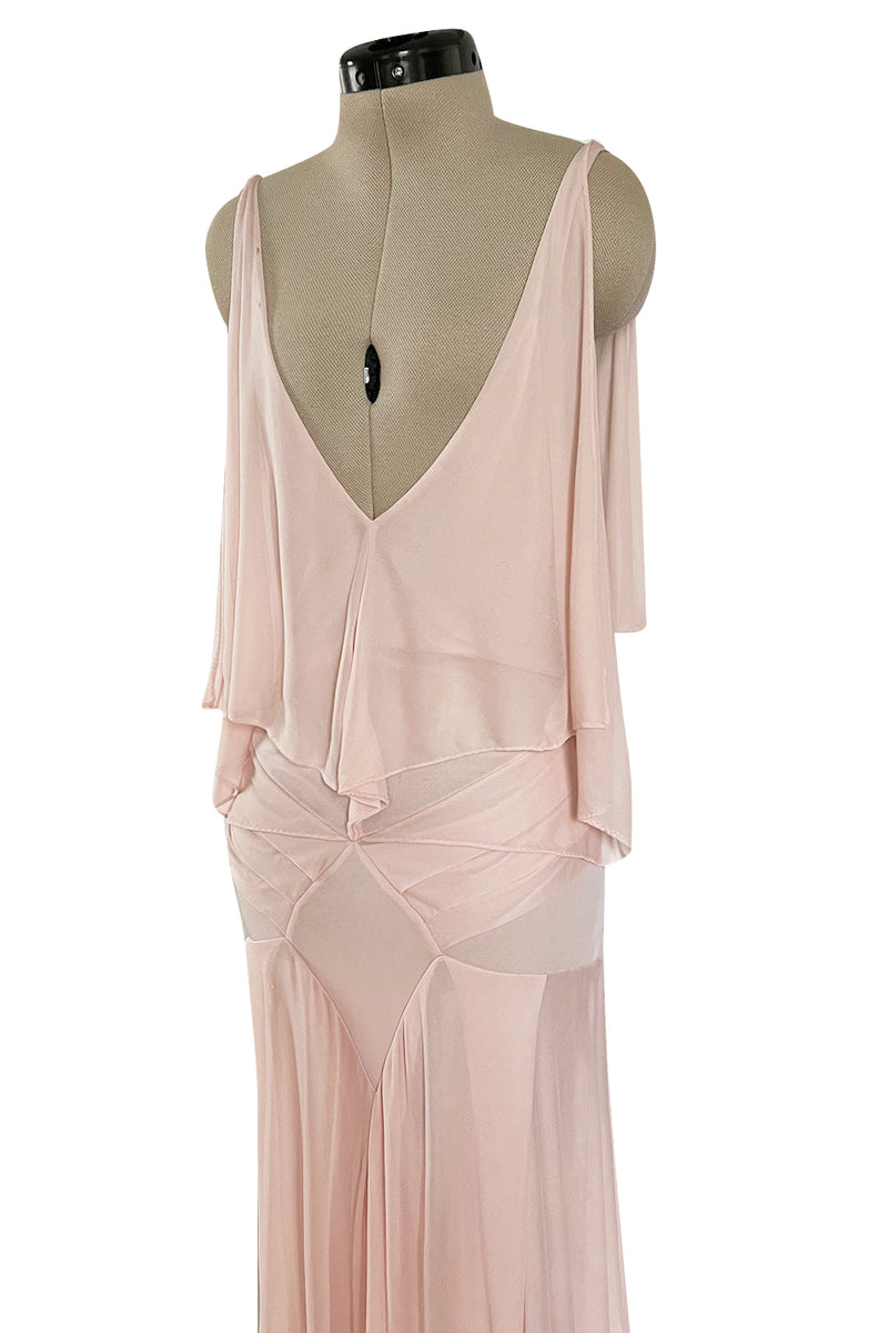 Ethereal Spring 2004 Yves Saint Laurent Runway Pale Nude Pink Jersey Dress