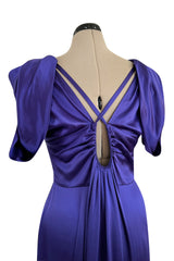 Rare Fall 2011 Christian Dior by John Galliano Purple Silk Satin Open Back Dress