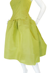 Iconic S/S 2004 Oscar De La Renta Lime Green "Carrie" Dress