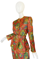 1980s Numbered Demi-Couture Coral Metallic Givenchy Suit