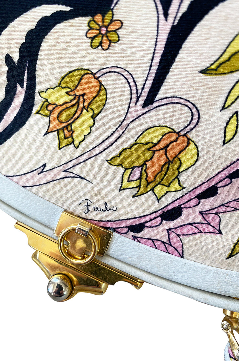 Couture Soft Bag Pucci Floral – 1960s Silk Mini Pinted Handle Top Shrimpton Pink Emilio
