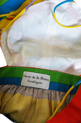 Spring 1972  Oscar de la Renta Backless Rainbow Striped Halter Dress