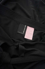 1970s Joy Stevens Black Strapless Jersey Dress w Keyhole