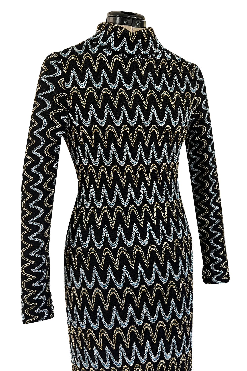 Glamorous 1976 Loris Azzaro Couture Strapless Metallic Gold Sequin & Silk Satin Dress