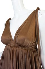 Superb 1970s Grecian Goddess Frank Usher Jersey Dress