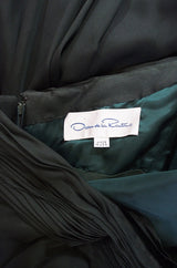1980s Green Silk Chiffon Oscar De La Renta Gown