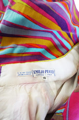 1960s Spectacular Vivid Pink Swirl Pucci Velvet Dress
