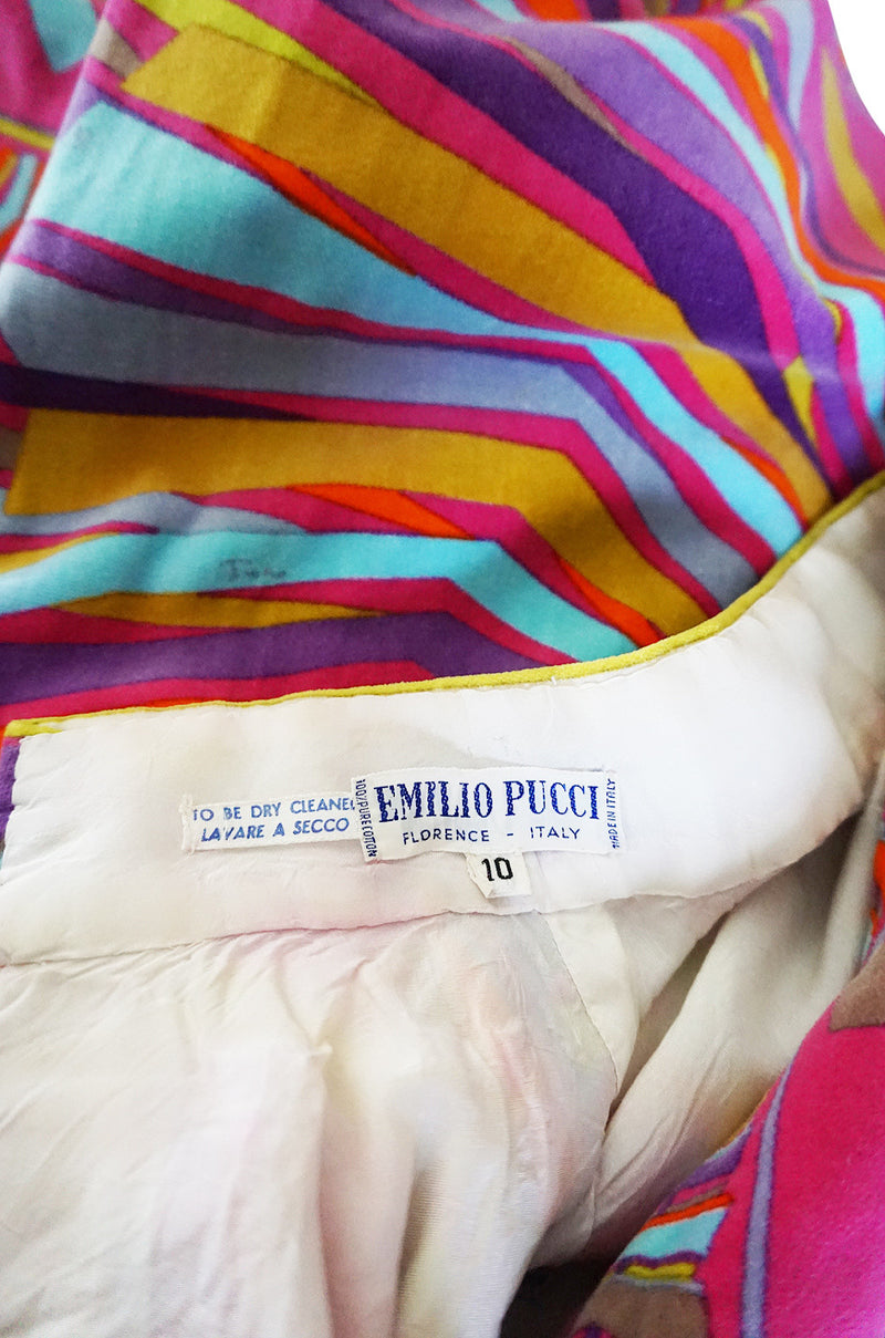 1960s Spectacular Vivid Pink Swirl Pucci Velvet Dress