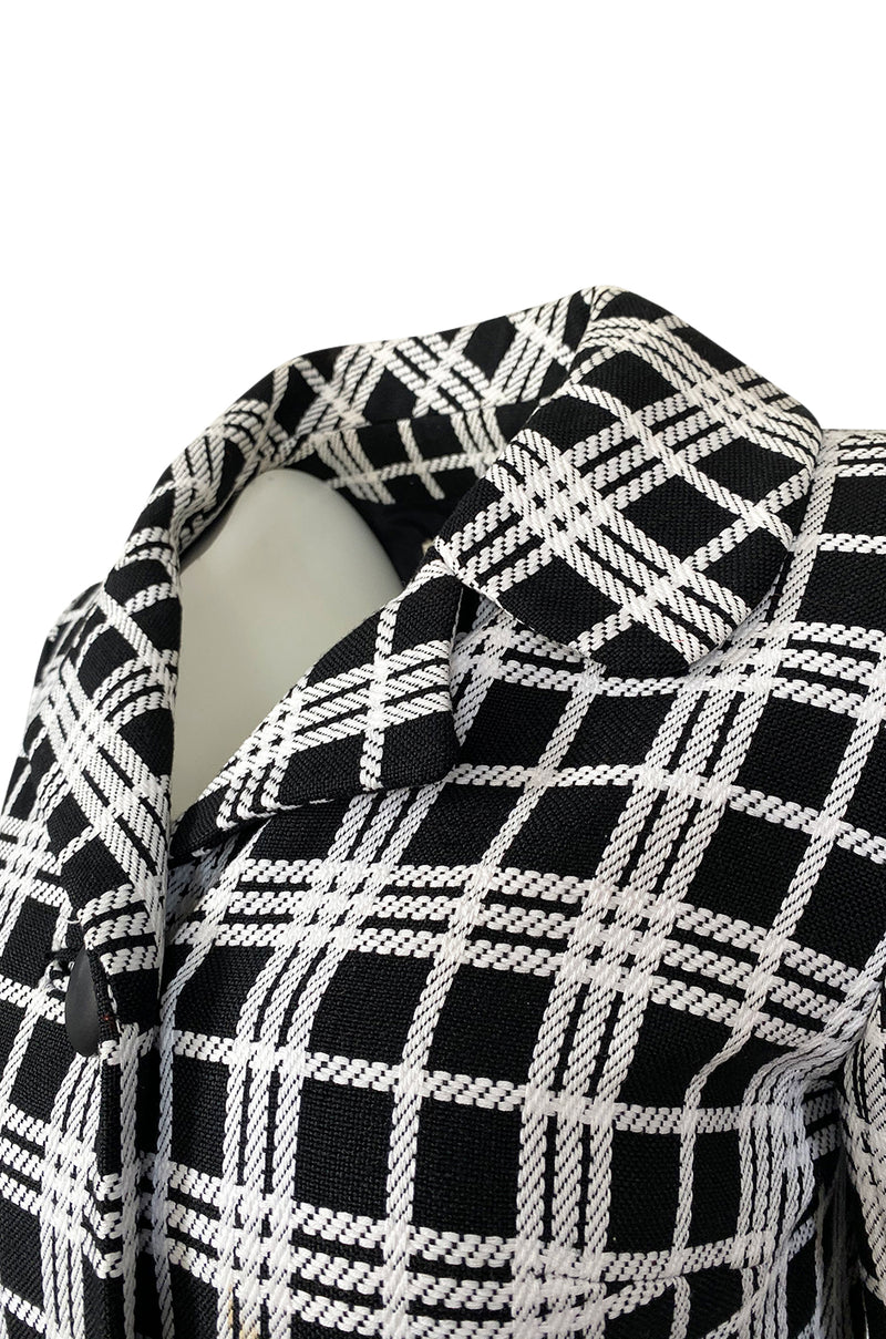 Spring 1970 Diorling by Christian Dior Numbered Mod Black & White Check Coat