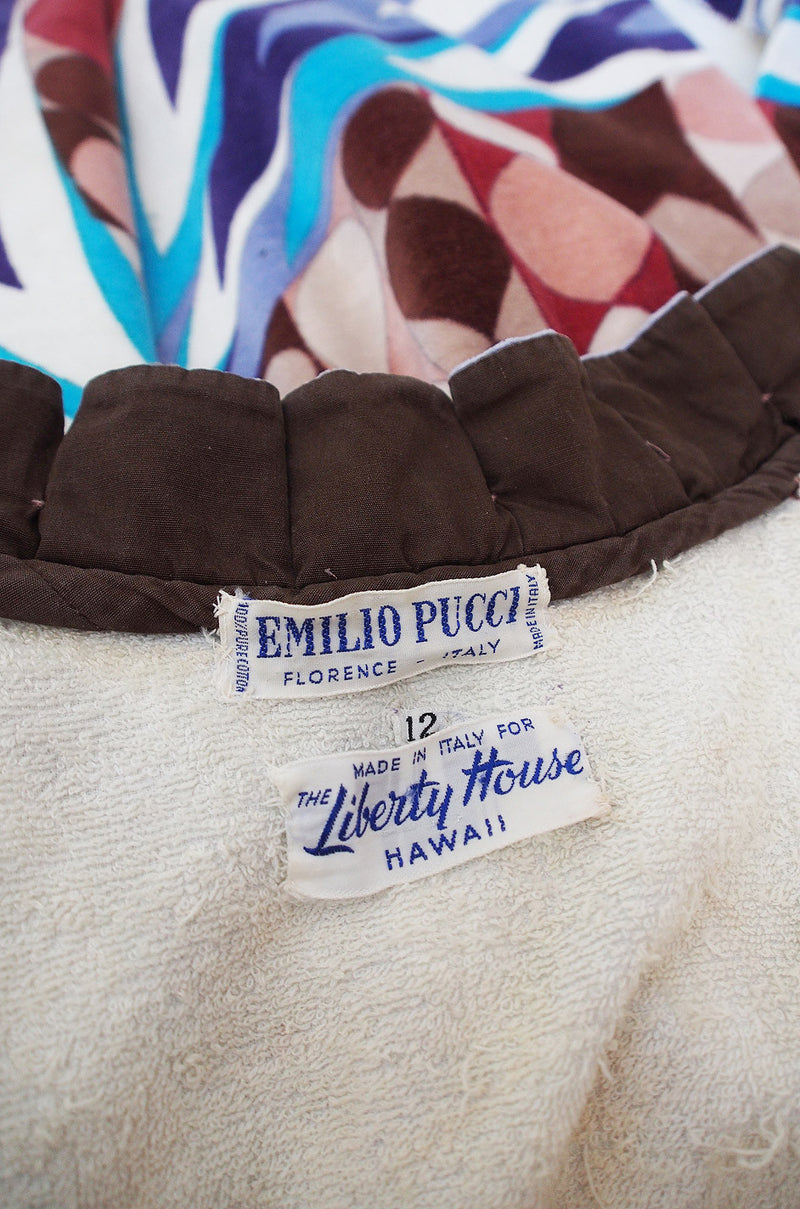 1960s Pucci Terry Cloth Mini Dress or Cover Up