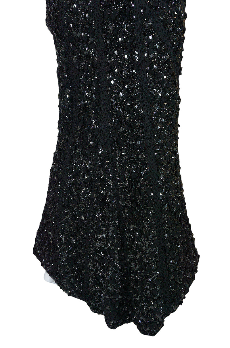 Recent Elie Saab Fully Beaded & Sequinned Black Dress