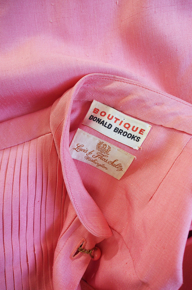 1970s Donald Brooks Silk Salmon Shift