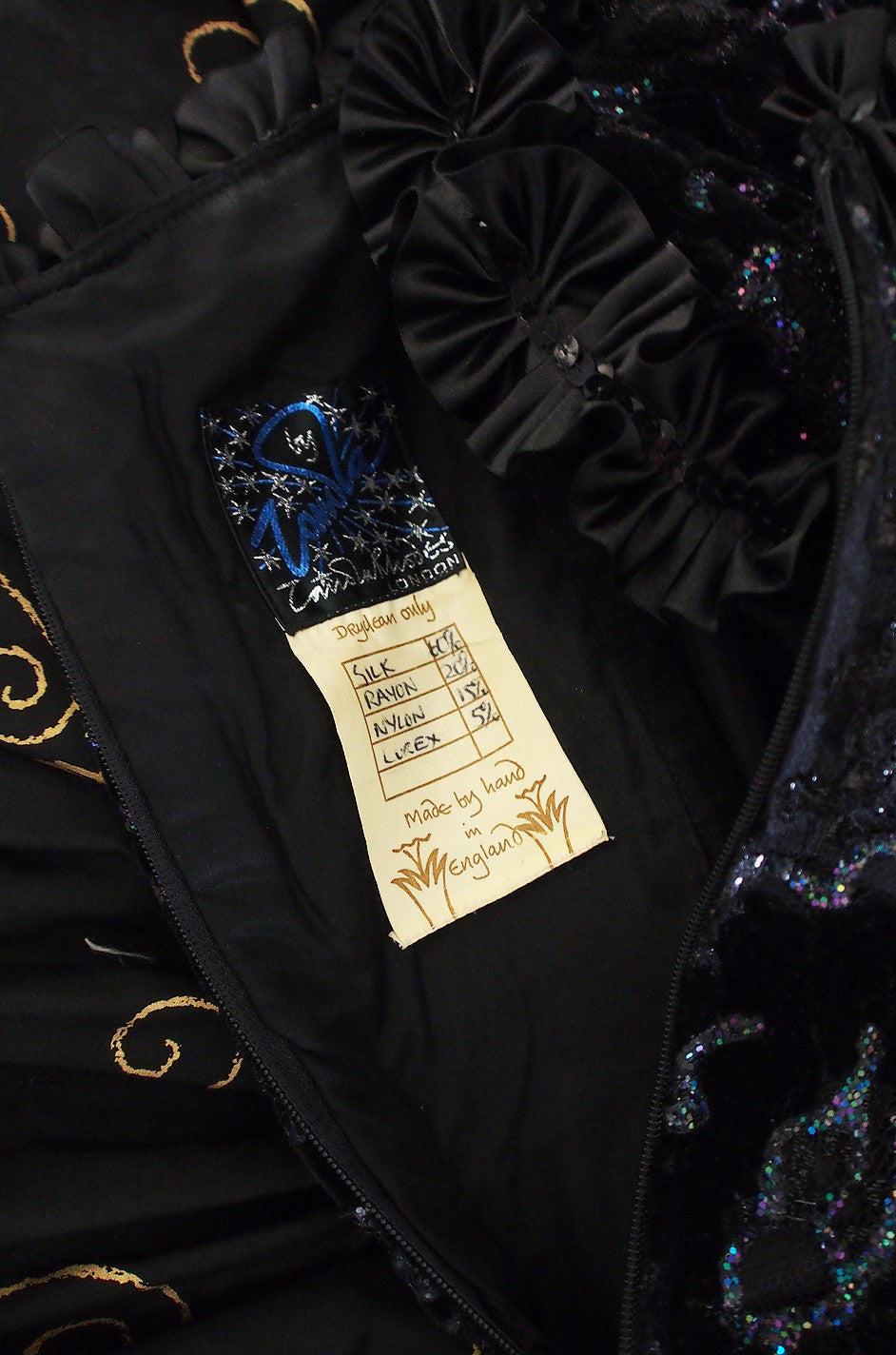 c1980s Hand Painted Zandra Rhodes Gown