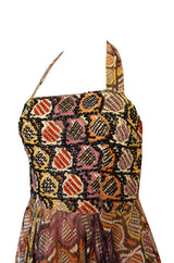 Museum Exhibited 1970 Thea Porter Couture Dress in Silk & Beads