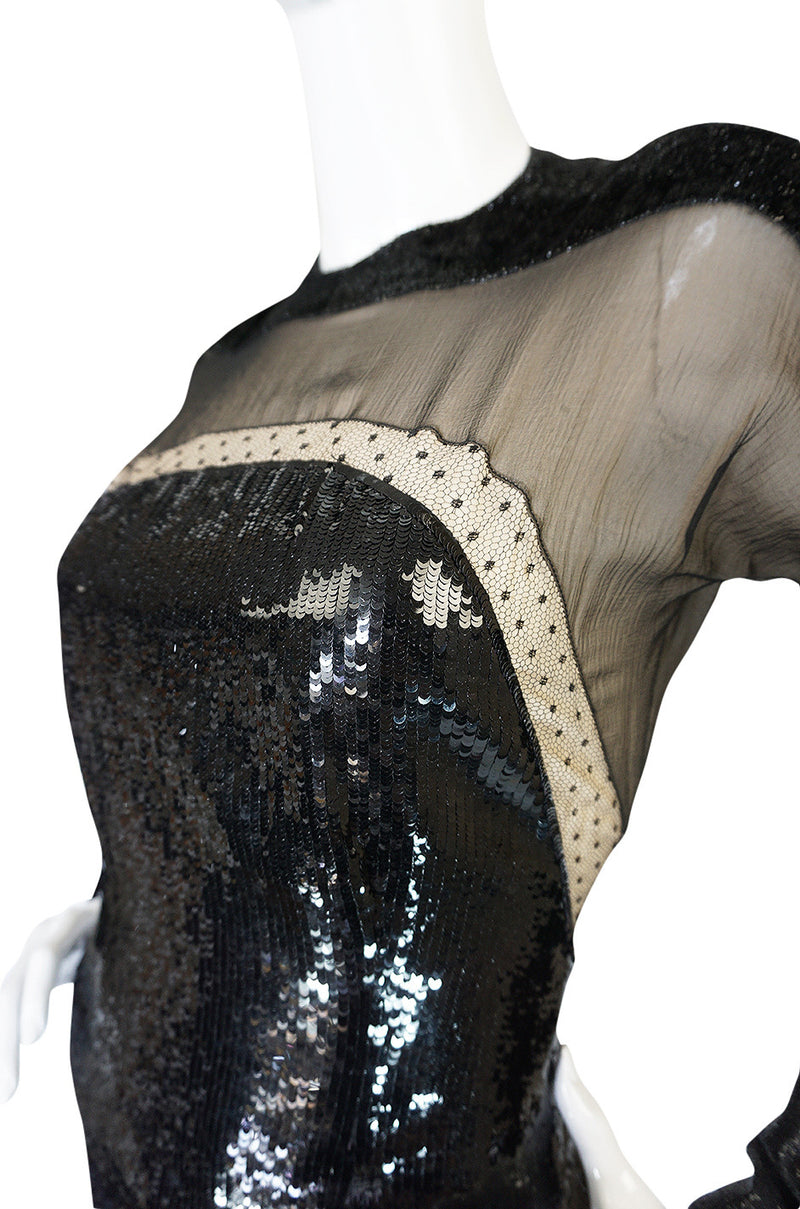Museum Held Fall 1990-91 Geoffrey Beene Sequin & Lace Dress