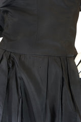 Stunning 1950s Black Silk Off Shoulder Peggy Hunt Dress