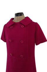 Documented Spring 1966 Christian Dior by Marc Bohan Haute Couture Raspberry Fuchsia Shift Dress