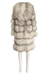 1960s Schiaparelli Convertible Two Length Fox Fur & Leather Coat