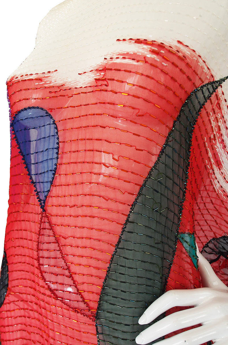 1970s Beaded Silk Hanae Mori Caftan