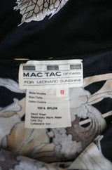 c.1976 Mac Tac Halter Tie Floral Printed Nylon Jersey Dress