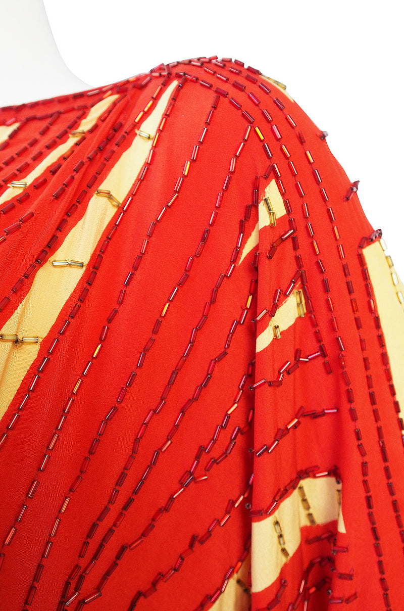 c.1980 Spectacular Michaele Vollbracht Bead Dress & Coat