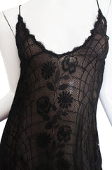 1970s Fine Lace Sexy James Galanos Couture Slip Dress