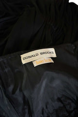 1970s Donald Brooks Black Strapless Jersey Swing Dress