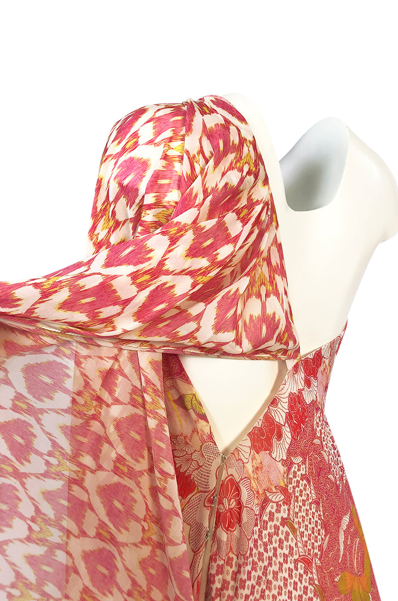 Recent Roberto Cavalli Printed Bias Cut Silk One Shoulder Dress