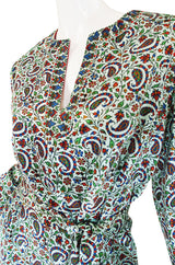 1970s Treacy Lowe Velveteen Caftan Dress