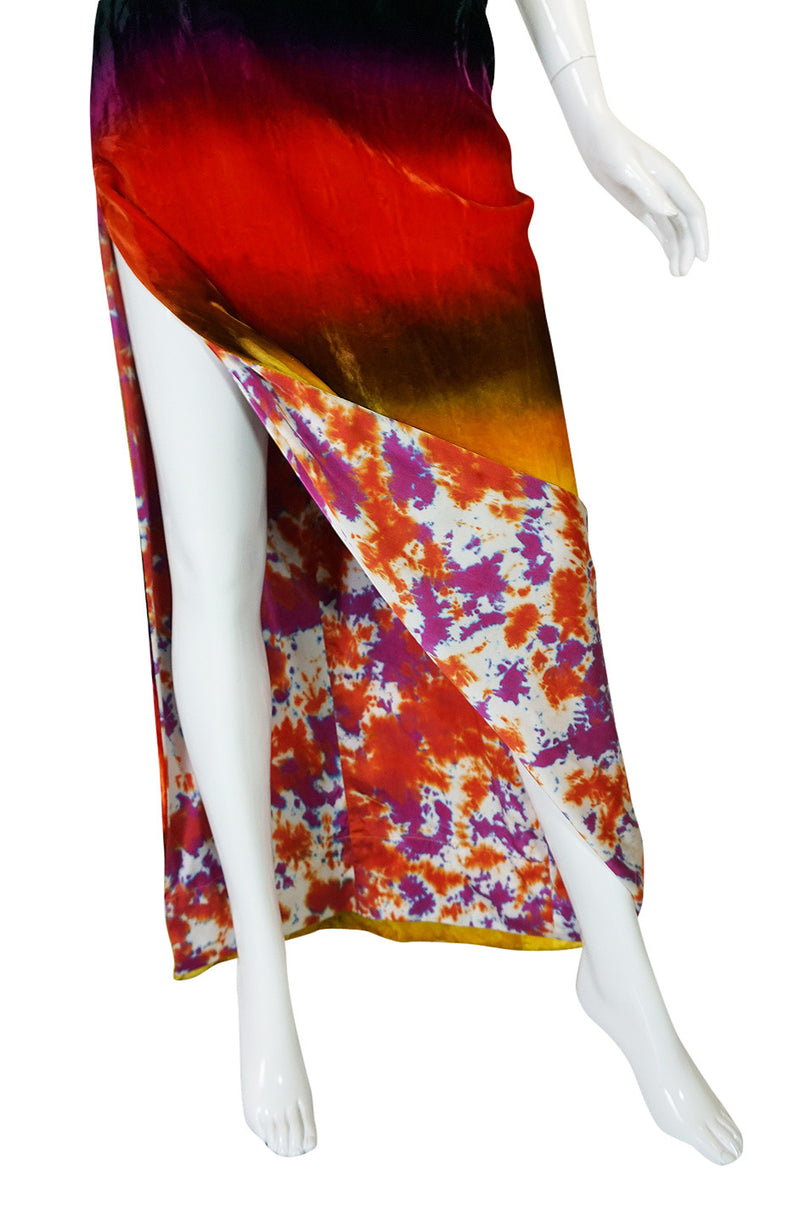 F/W 1994 Todd Oldham Tie Dye Velvet Runway Dress