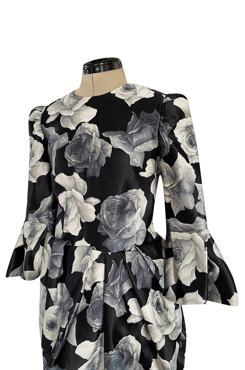 Iconic Fall 2011 Lanvin by Alber Elbaz Ad Campaign & Look 39 Runway Grey Floral Print Dress