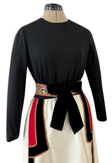Folkart Feeling 1970s Kent Originals Rick Rack & gold Metallic Detail Applique Dress