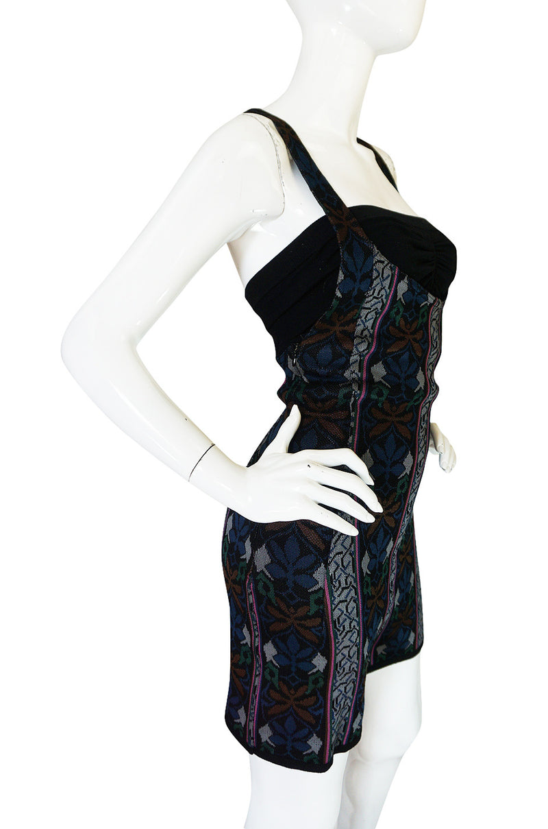 Fall 1990 Collection Azzedine Alaia Printed Romper Playsuit