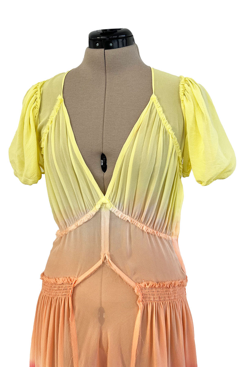 Gorgeous Spring 2018 Attico Bellisima Collection Look 5 Silk Chiffon Tropical Sunset Coloured Dress