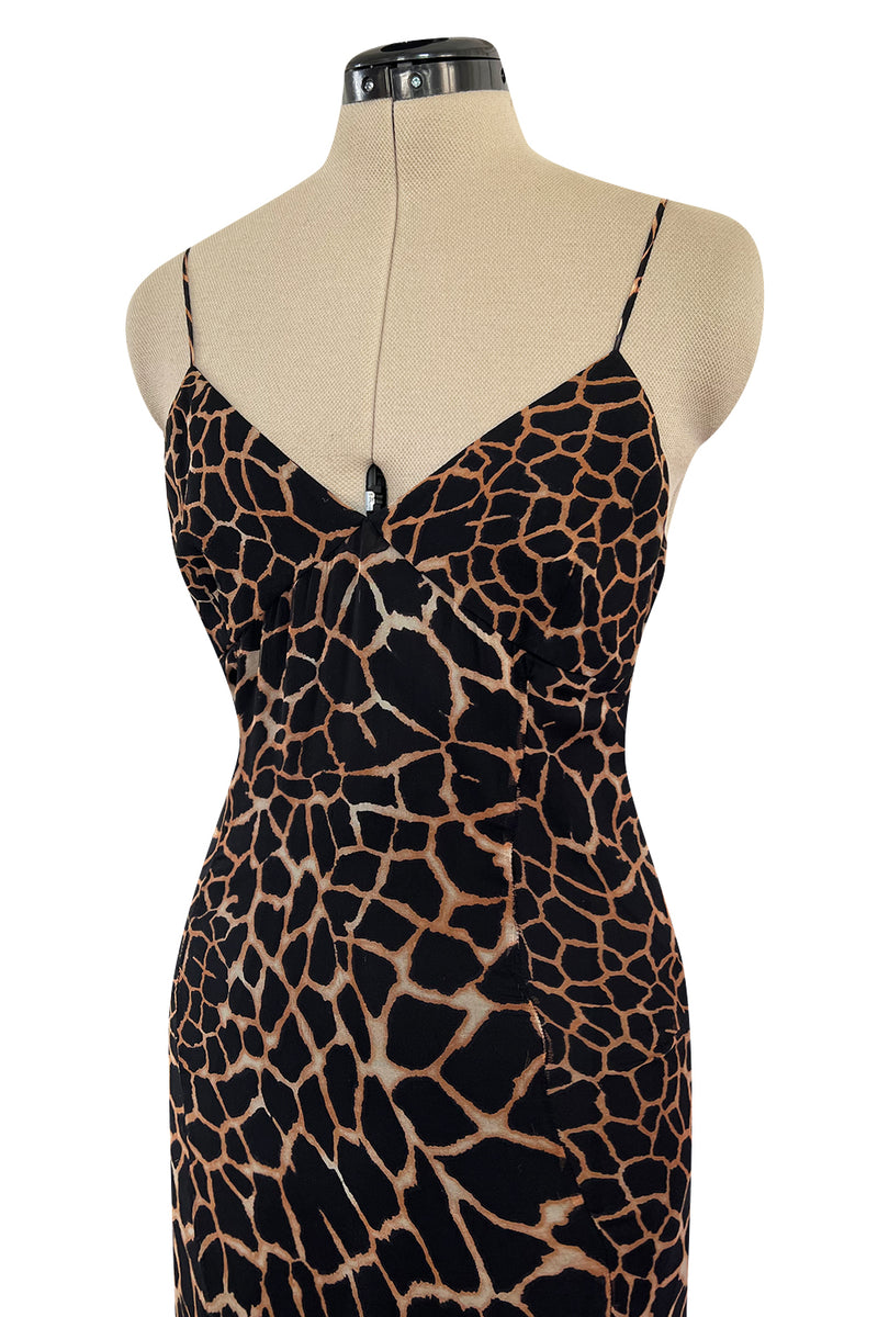 Recent Roberto Cavalli Bias Cut Leopard Print Chiffon Full Length Halter Dress