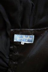 Rare 1980s Thierry Mugler One Shoulder Silk & Sheer Dress