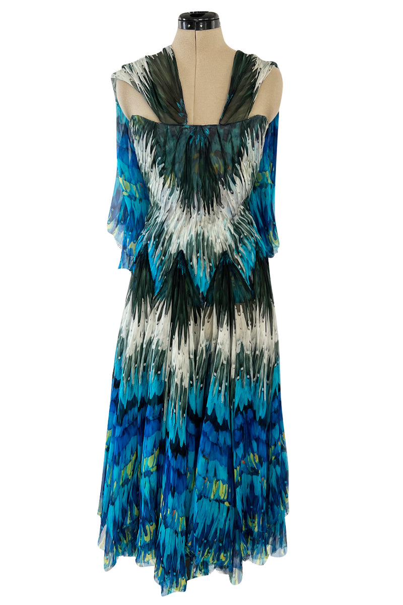 Stunning Spring 2003 Alexander McQueen 'Irere' Collection Silk Chiffon Runway Dress