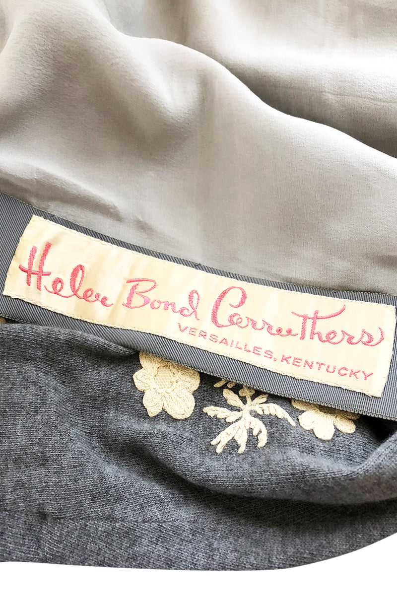 1950s Helen Bond Carruthers Cashmere & Antique Cording Sweater Cardigan
