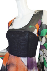 Museum Exhibited 1971 RTW Thea Porter Painted Print Dress