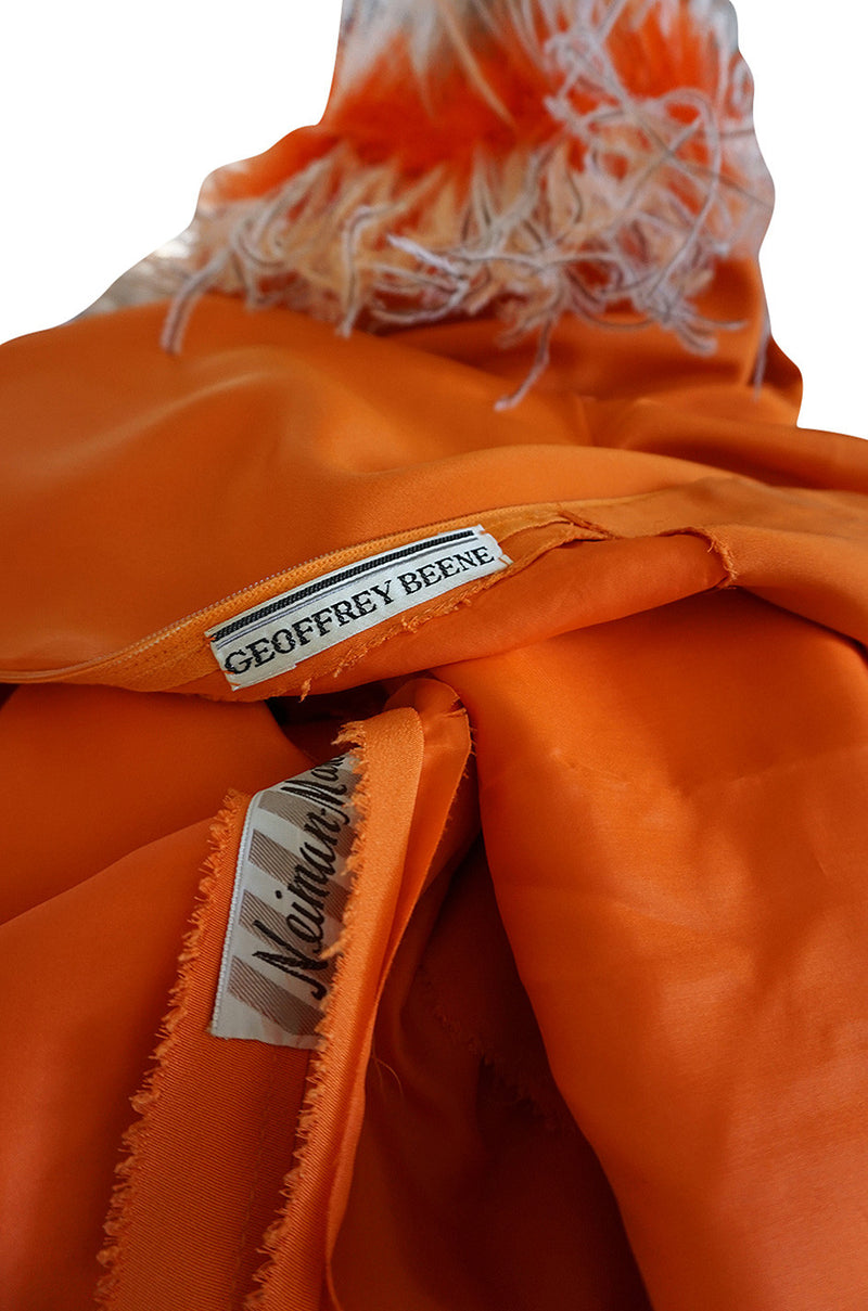 Spectacular 1960s Geoffrey Beene Silk & Feather Dress