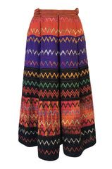 1970s Lanvin Numbered Haute Couture Hand Woven Knit Embroidery Skirt