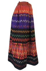 1970s Lanvin Numbered Haute Couture Hand Woven Knit Embroidery Skirt