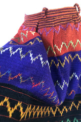 1970s Lanvin Numbered Haute Couture Hand Woven Knit Embroidery Skirt