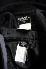 1993 Chanel Black Boucle Jacket & Skirt