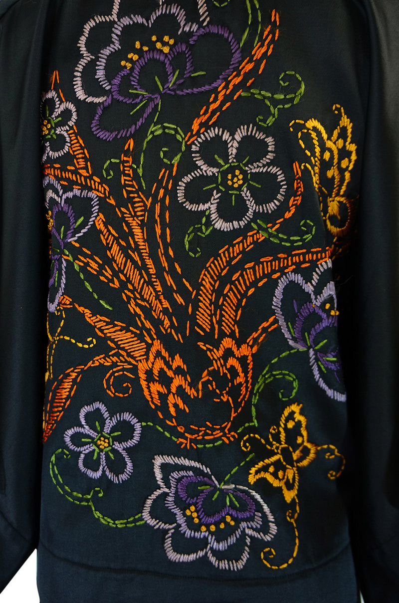 1920s Embroidered Silk Flapper Robe